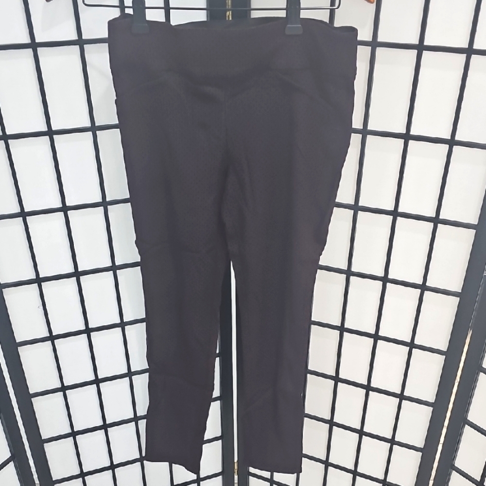 Women's Maroon Pattered Pull-up Pants Small Short P